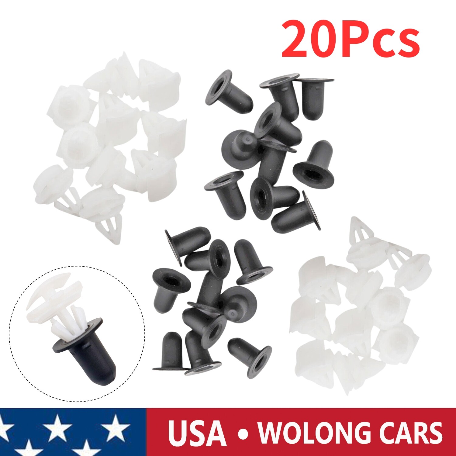 20Pcs Molding Clip & Grommet Set for Audi VW Side Skirt Sill Door Trim Moulding
