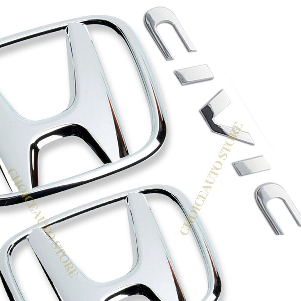 3PCS H+CIVIC FC FK SILVERY EMBLEM BADGE FOR CIVIC FC FK 2015-2021 ADHENSIVE