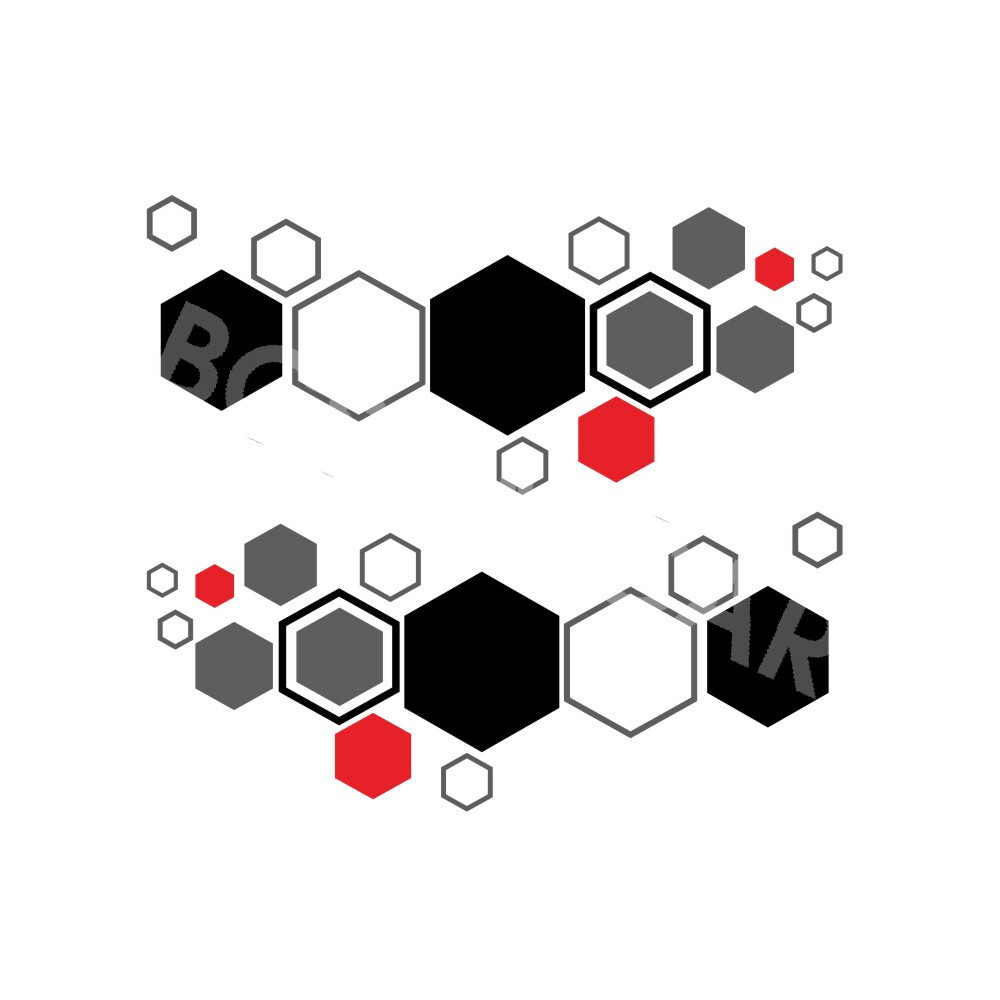 Car Hexagon Honeycomb Side Stickers Decals Graphics Vinyl Decorative Waterproof