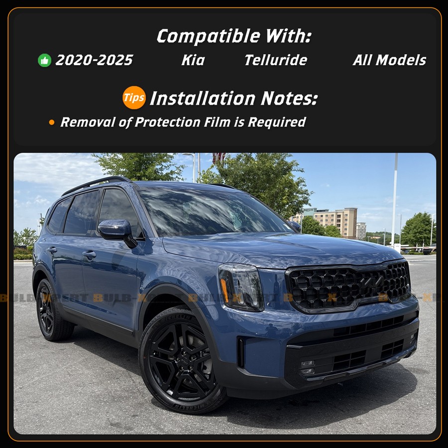 For 2020-2025 Kia Telluride Premium Chrome Trim Window Visor Rain Guard W/ Clips