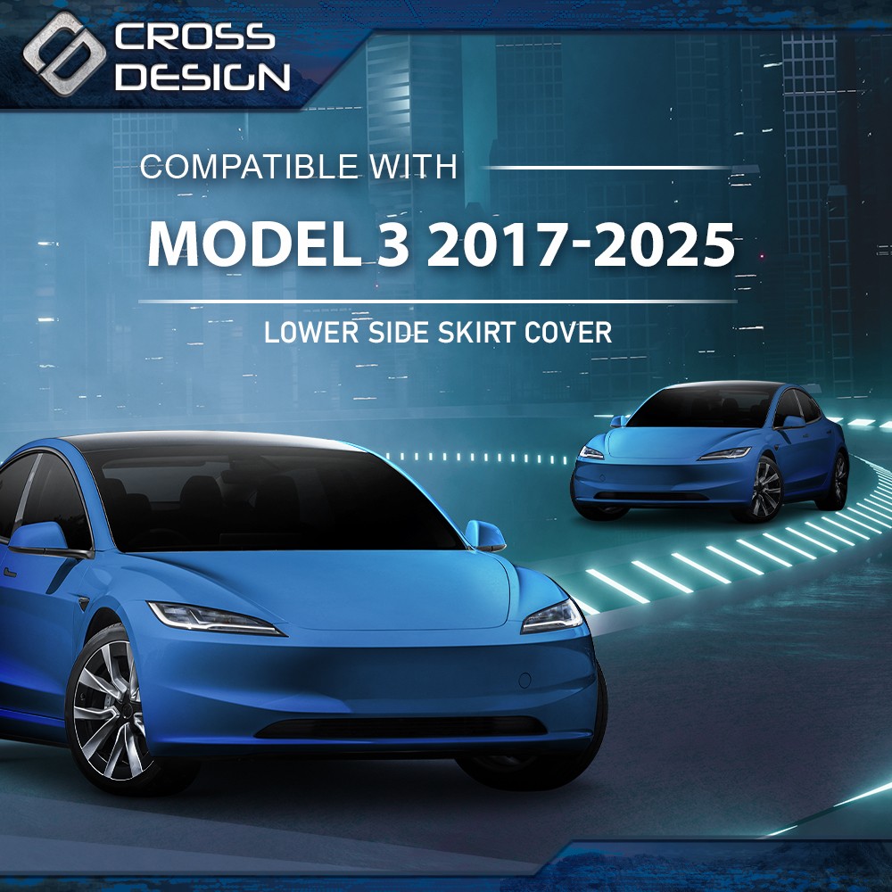 Left & Right Side Skirt Lower Rocker Molding Cover Fit For 2017-25 Tesla Model 3