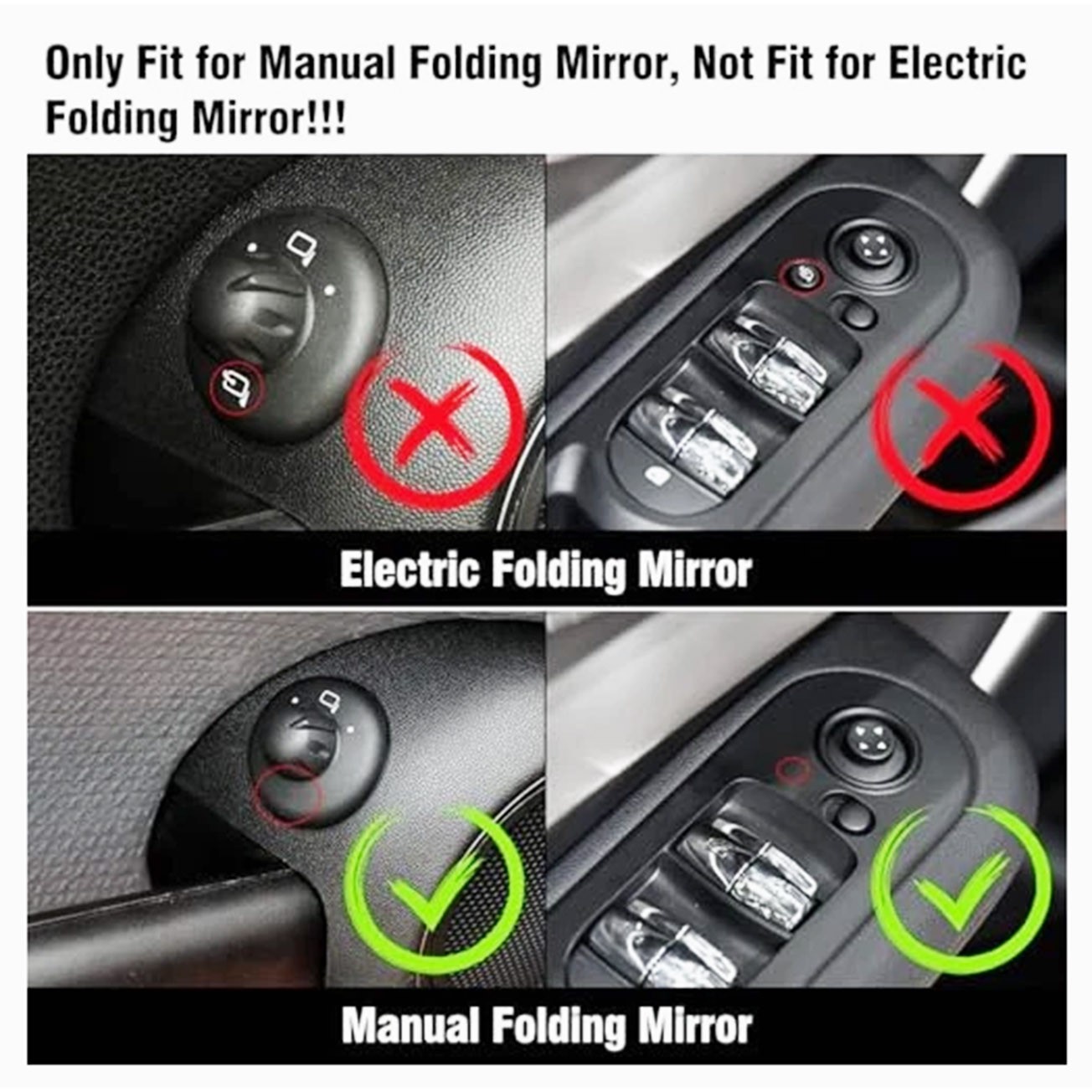 Checkered Manual Fold Side Mirror Cover Replace For MINI Cooper R55 R56 R57 R60