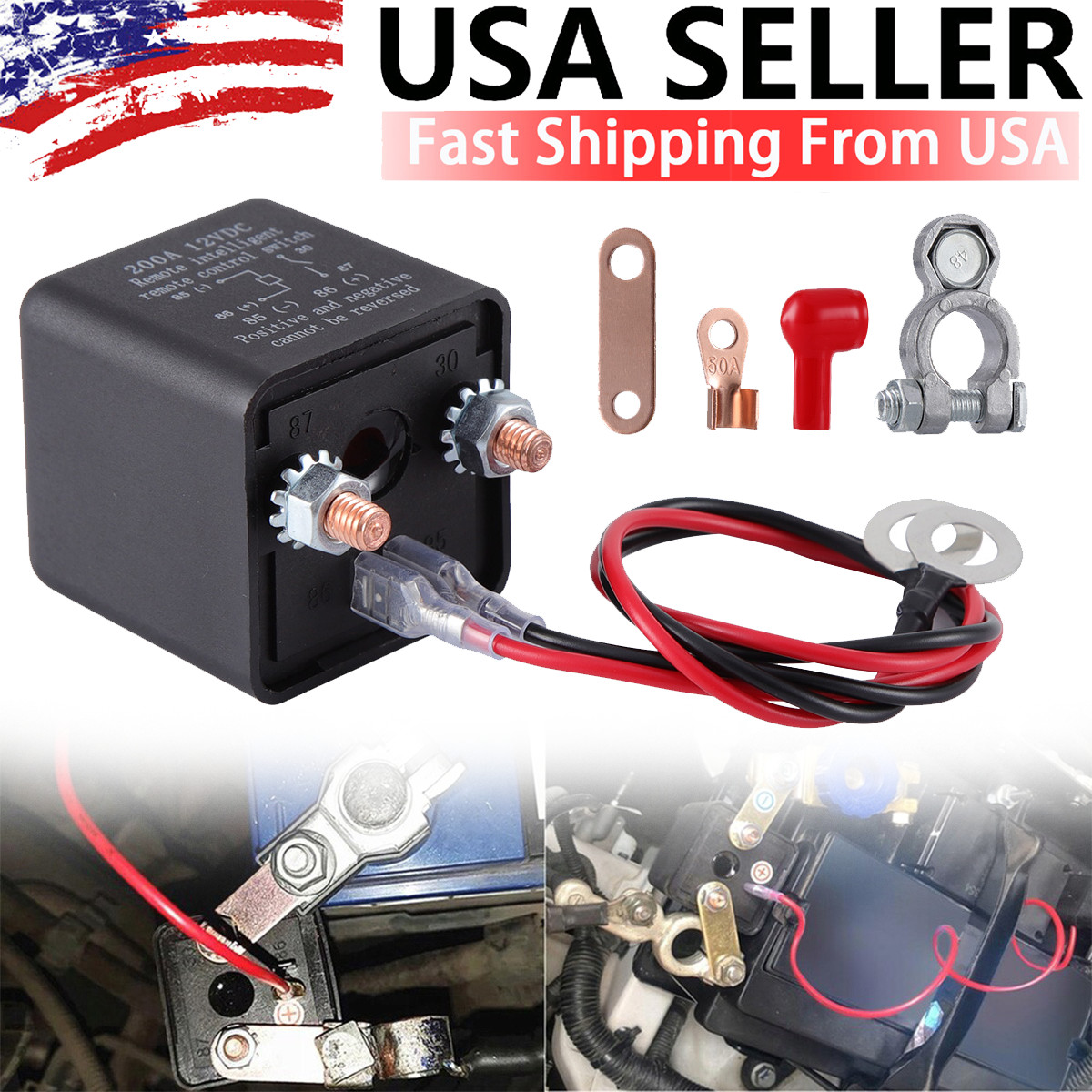 Car Battery Switch Disconnect Power Kill Master Isolator Cut-off Remote Control