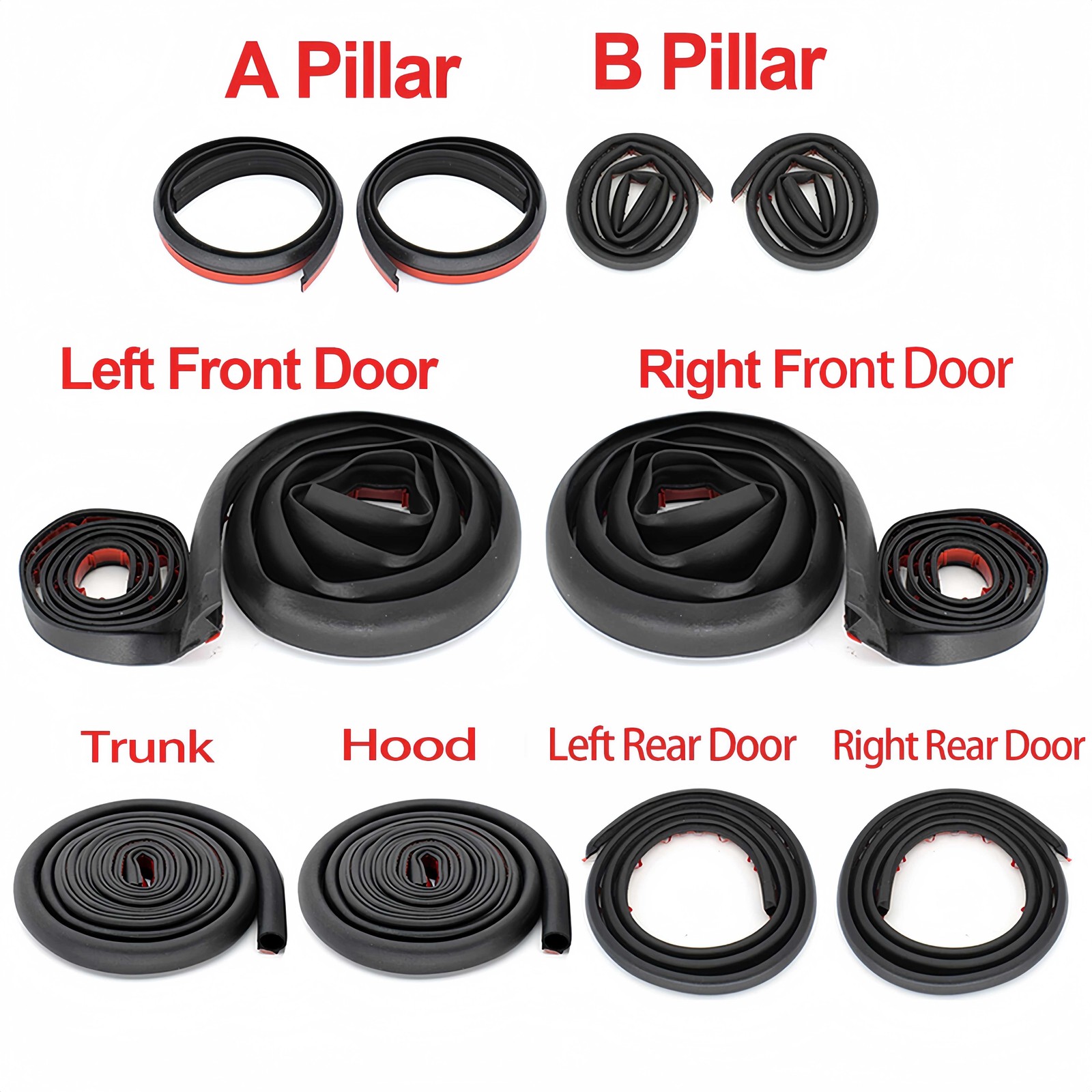 For Honda Odyssey p Door Rubber Seal Strips Weather Draft Wind Noise Reduction