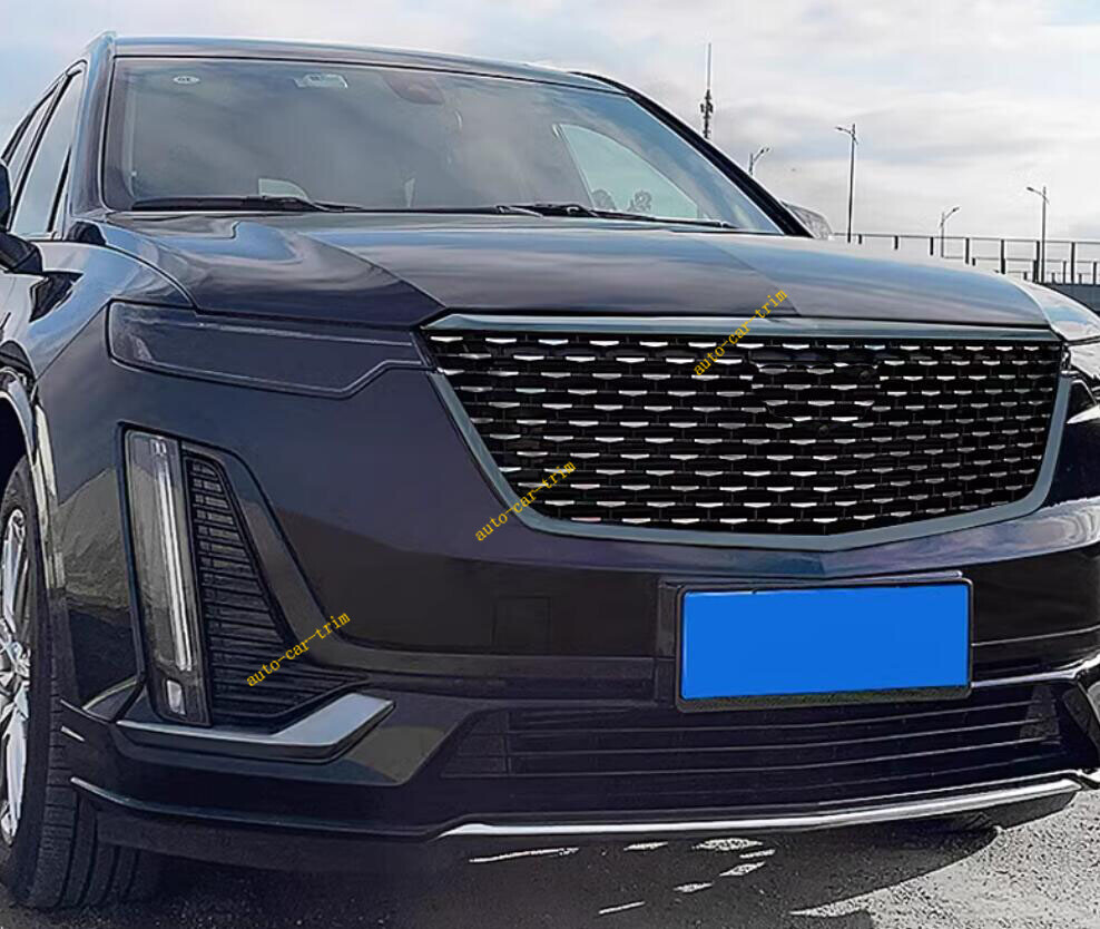 For 20-25 Cadillac XT6 Gloss Black Front Center Grille Upper Molding Cover Trim