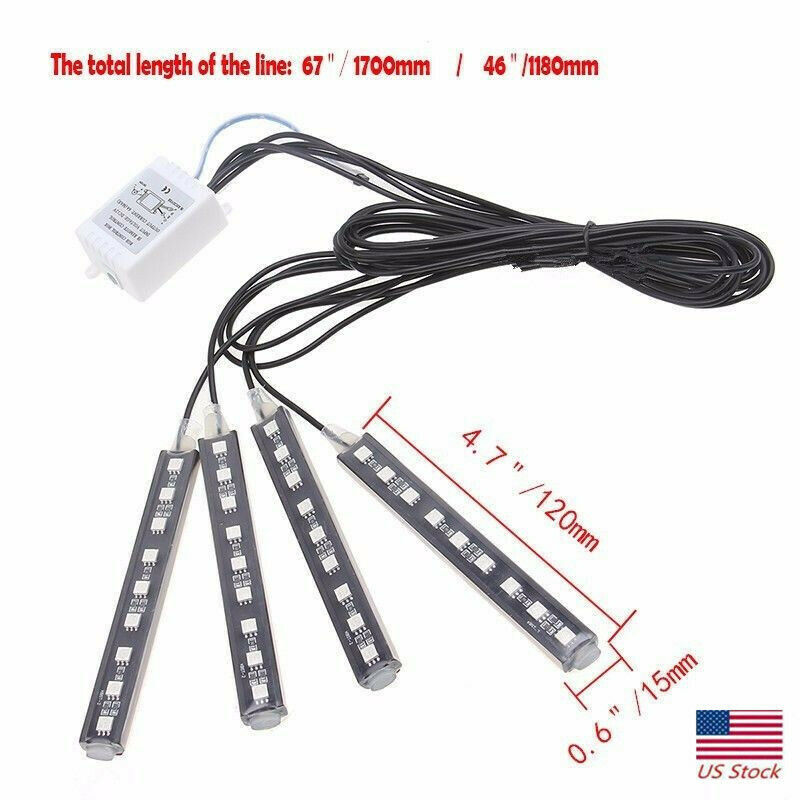 SHENKENUO RGB Car LED Strip Lights – 5050 SMD 36 LEDs,16 Colors, IP65 Waterproof