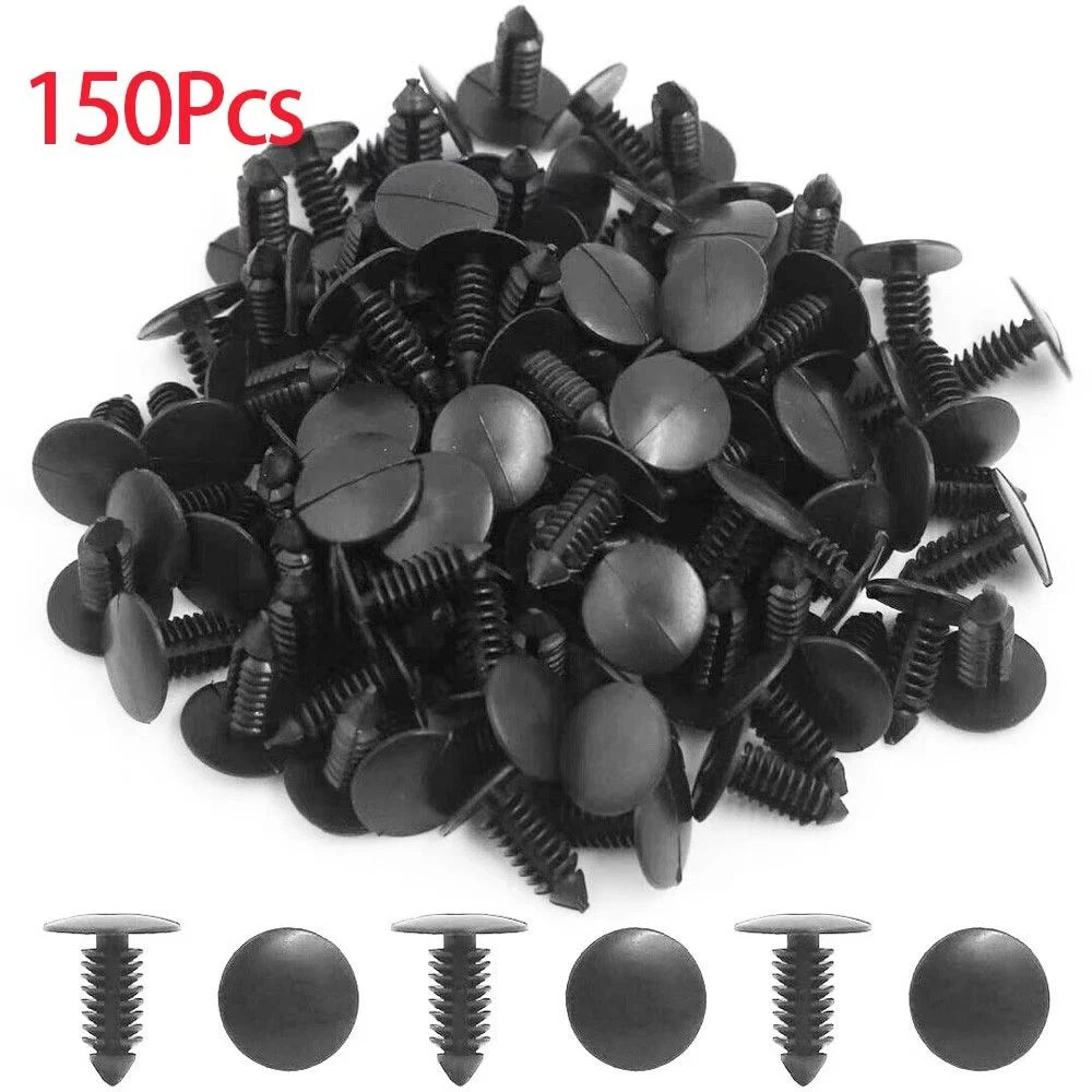 150X 1/4″ Hole Fastener Clips Auto Car Plastic Rivets Retainer Fender Push Pin