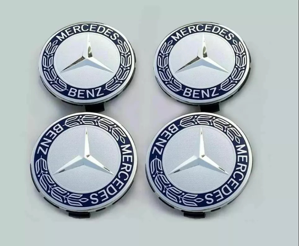 4pcs For Mercedes Dark Blue Wheel Center Hubcaps Emblem Rim Cap Set 75mm NEW