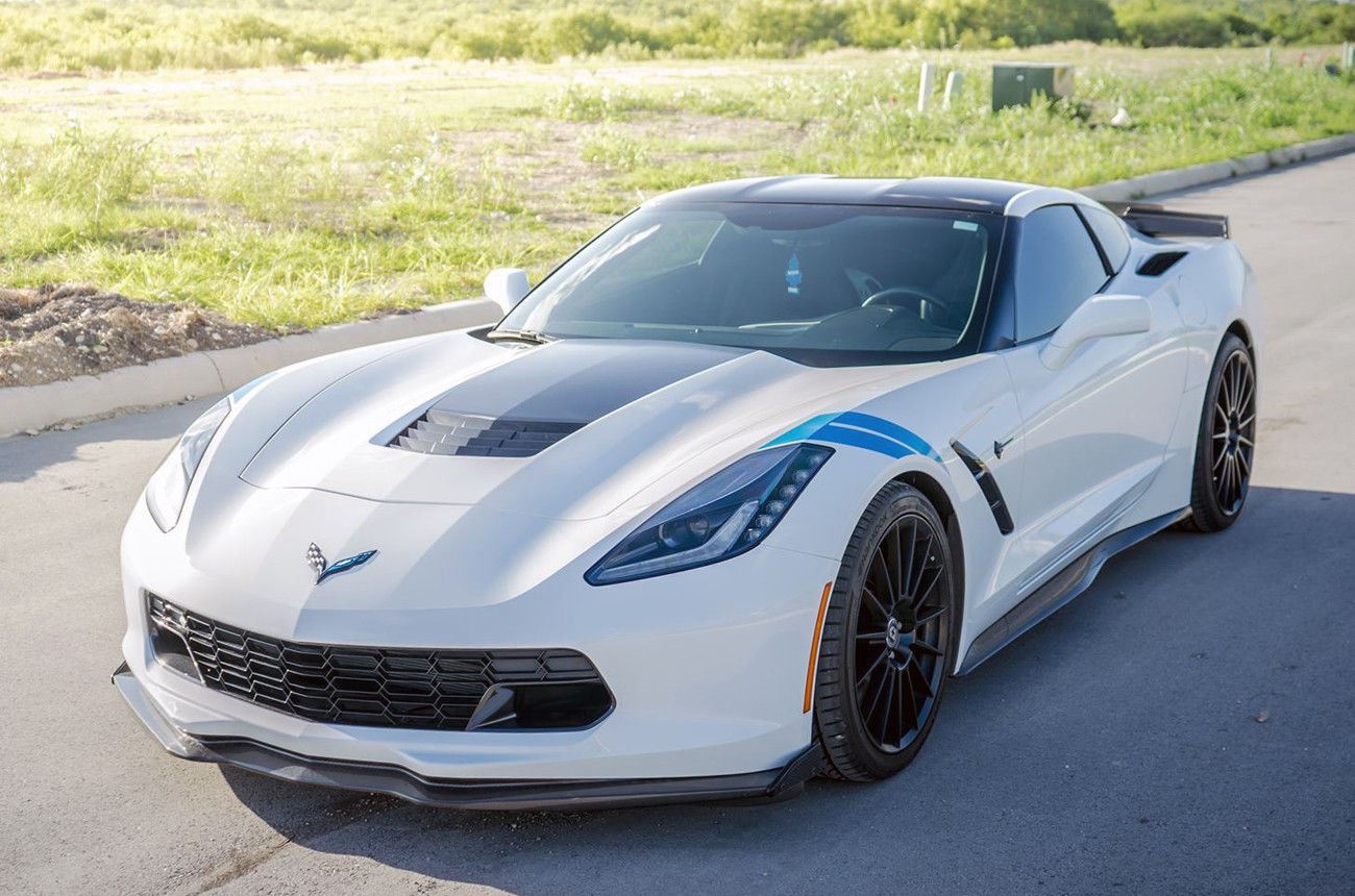 For 14-19 Corvette C7 Z06 Style CARBON Flash METALLIC Side Skirts Rocker Panels