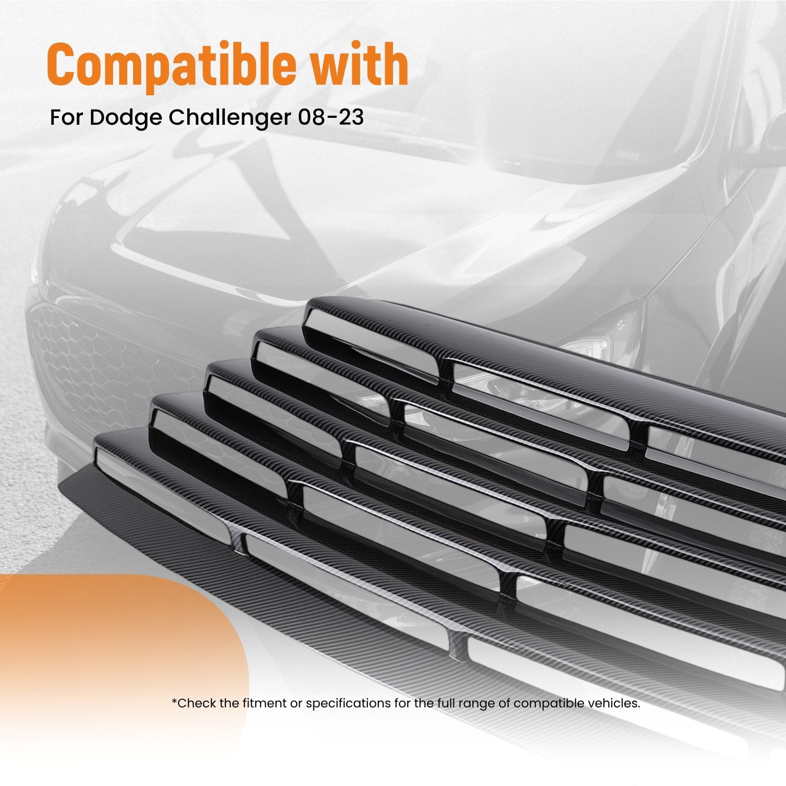 Carbon Fiber Rear Window Louver for Dodge Challenger 2008-2023 New