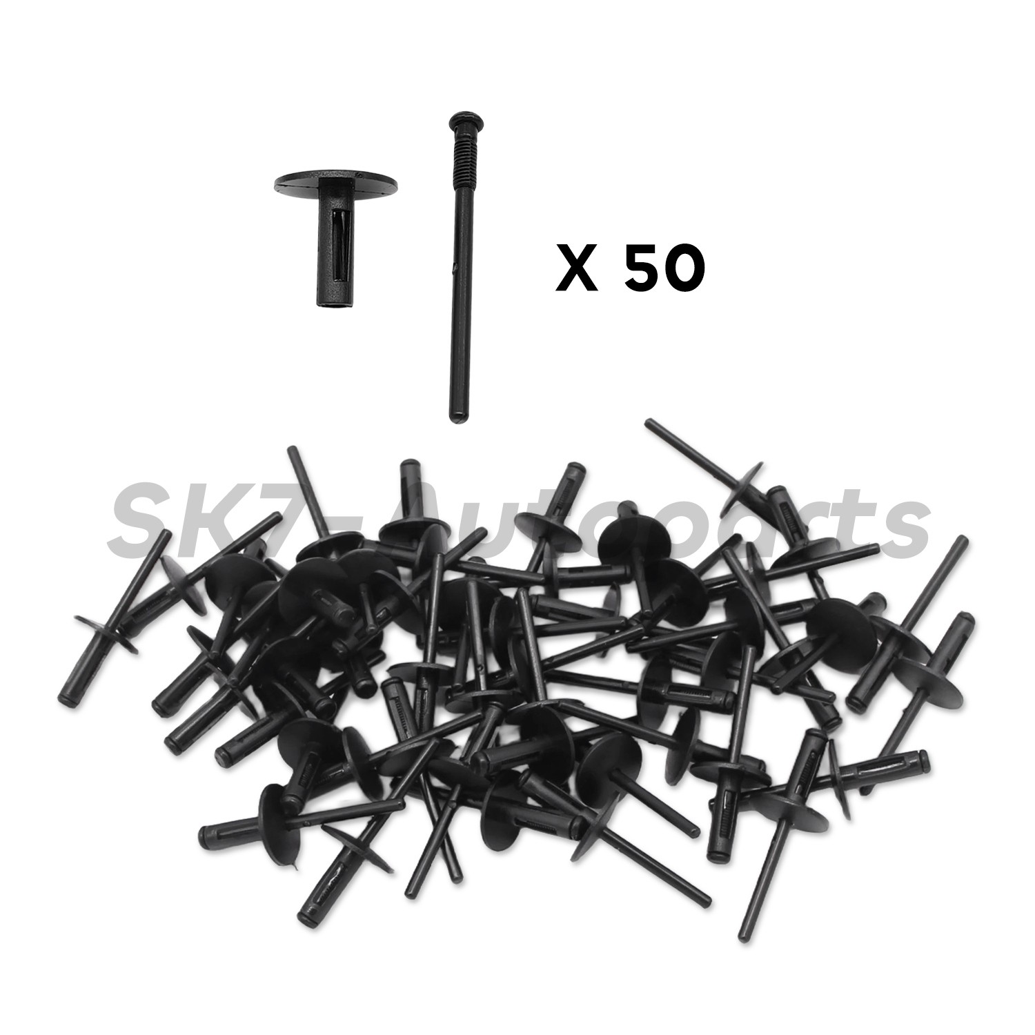 Set of 50 Black Fender Liner Rivet Wheelhouse Liner Suit 51777171004 for BMW X6