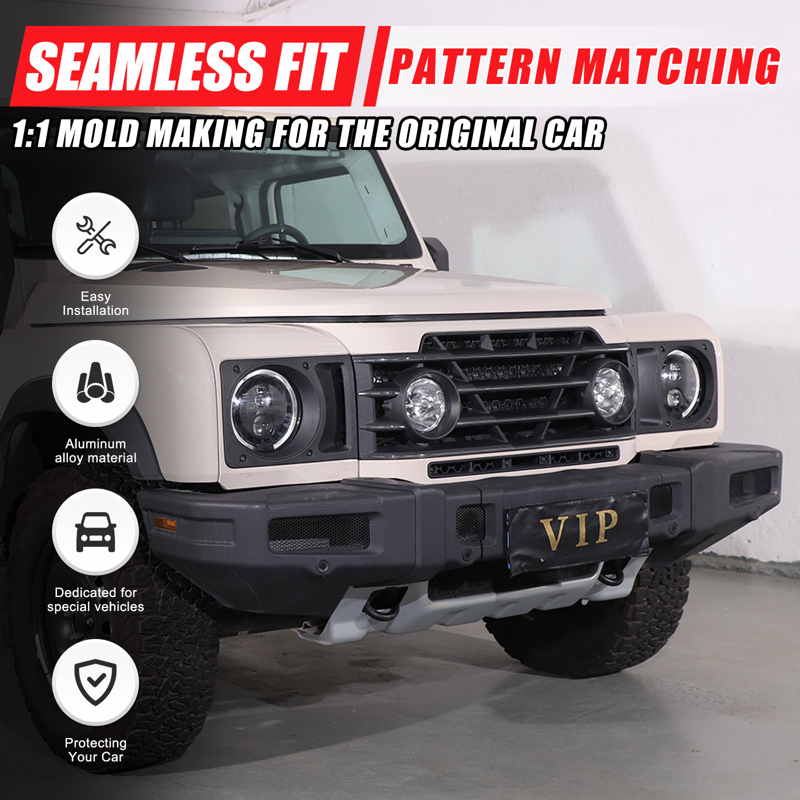Front Grille Mesh Grille Insert For Ineos Grenadier 2024-2025 Aluminum Alloy NEW