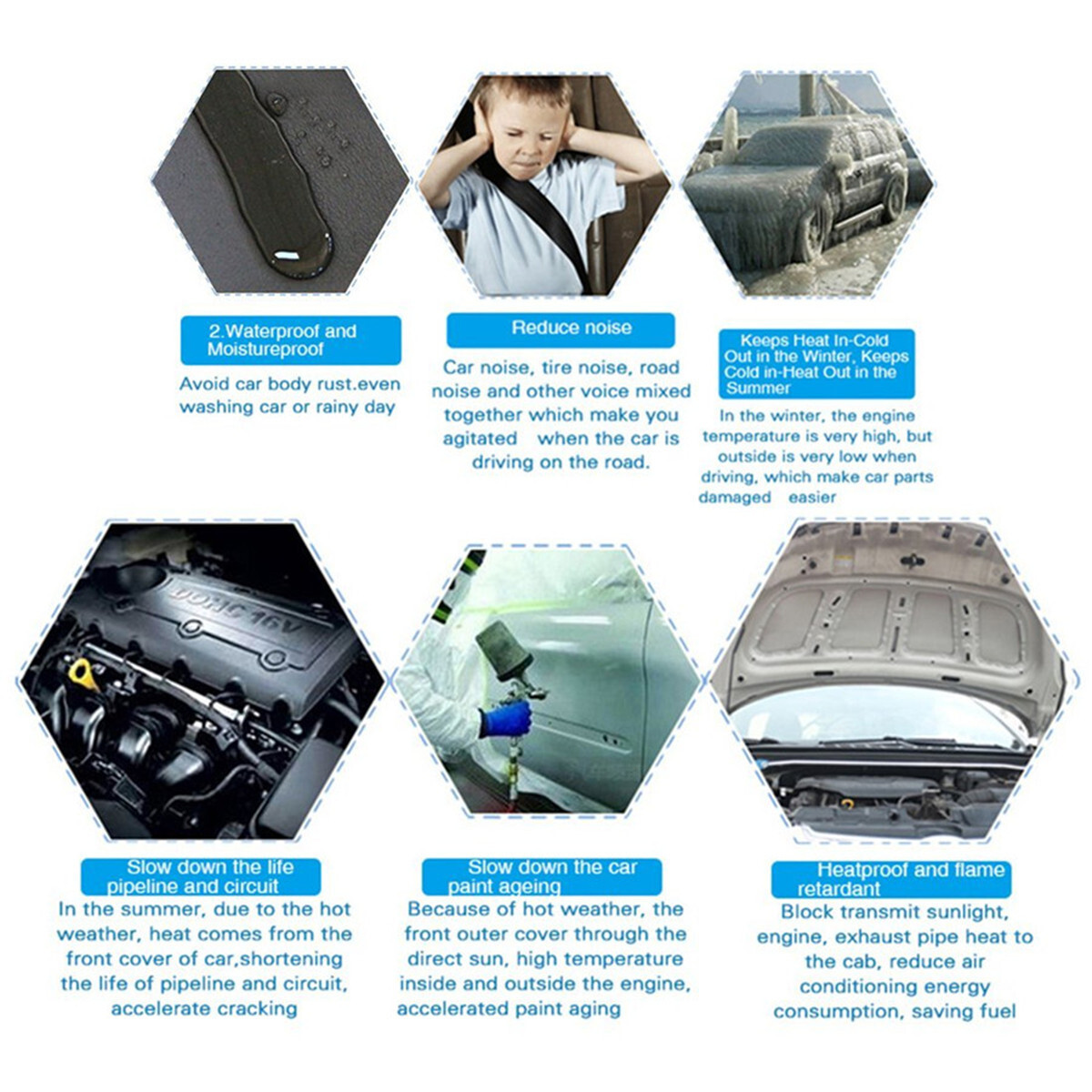 10mm Van Boat Insulation Car Floor Adhesive Foam Soundproofing Mat 1MX1M