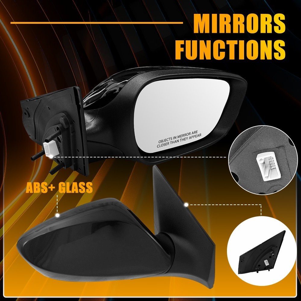 Black Right Side Rear View Mirror for 2015-2016 Hyundai Elantra USA1-5x