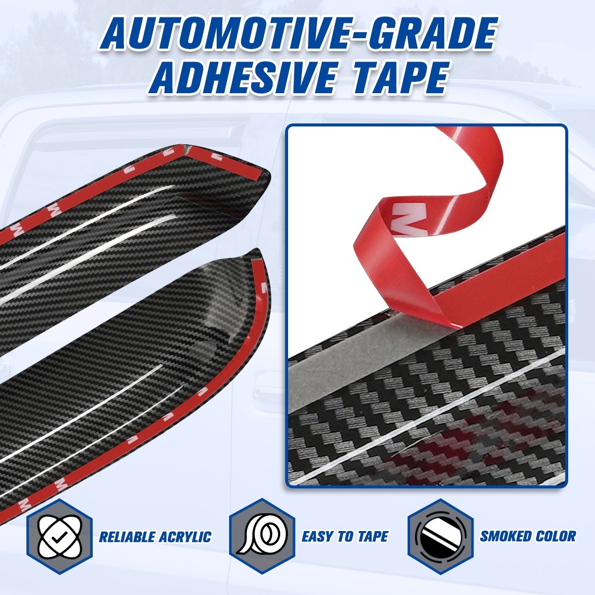 For 93-11 Ford Ranger Mazda B2300-B3000 Glossy Black Window Visor Sun Rain Guard