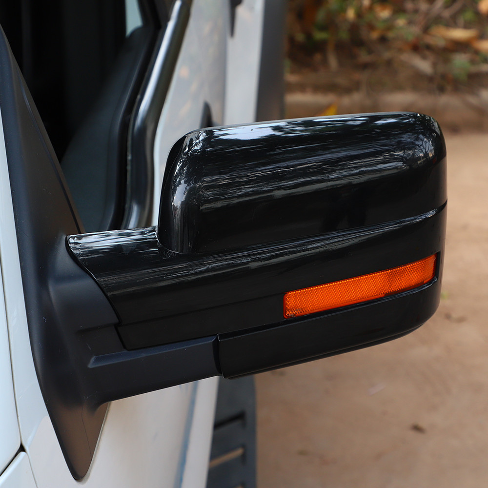 Gloss Black Full Mirror Cover Caps for Ford F150 2009-2014 w/without Turn Light