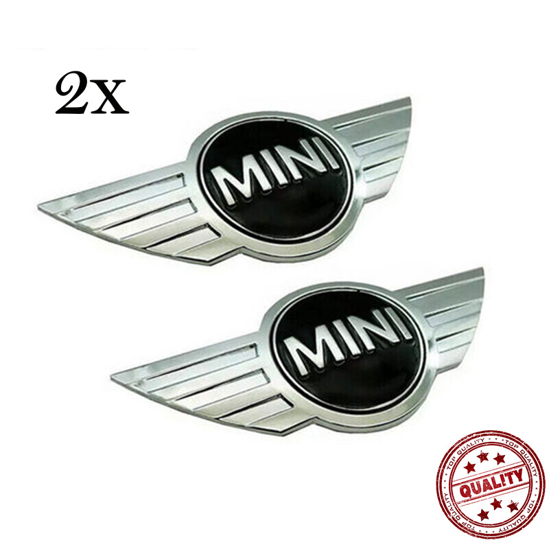 2x Original Mini Chrome Metal Logo Cooper R50 R55 R56 R57 R58 R59 Emblemm NEW