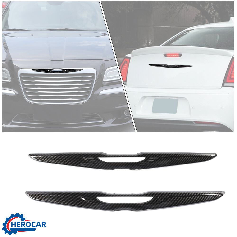 Carbon Fiber Front Rear Grille Logo Badge For Chrysler 300/300C 15+ Carbon Fiber