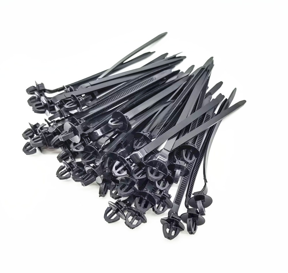 50pcs Zip Ties Nylon Heavy Duty Cable Ties Car Loom Hose Clamp Fastening Kit