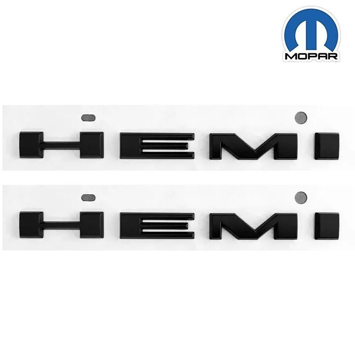 SET OF 2 MOPAR 20-24 DODGE DURANGO HEMI EMBLEM BLACK RIGHT & LEFT 68448480AA