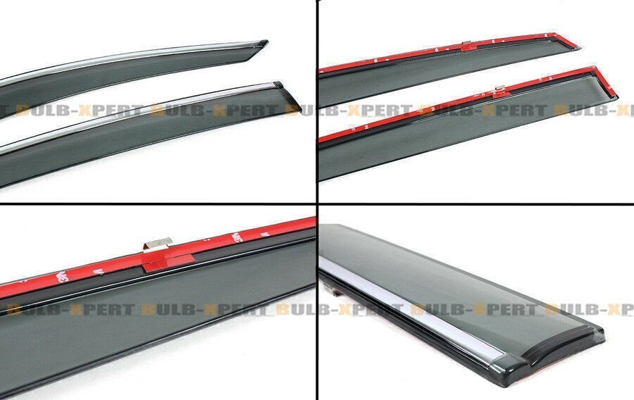 For 2018-2021 Honda Accord Chrome Trim Window Visor Sun Rain Guards Deflector