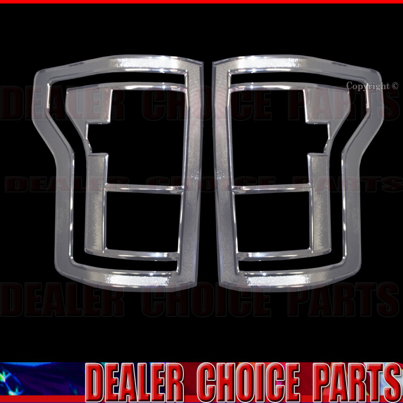 2015-2017 FORD F-150 F150 Chrome Tail Light Bezel COVERS w/o Blindspot Sensor