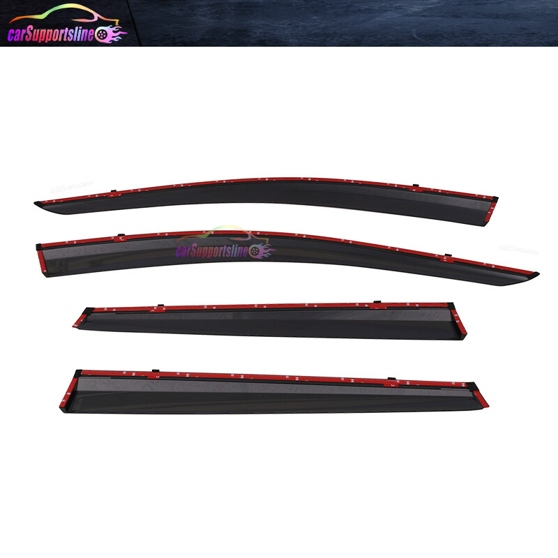 Fits 17-22 CR-V Slim Style Window Visor Guard w/ Chrome Trim & Silver Mugen