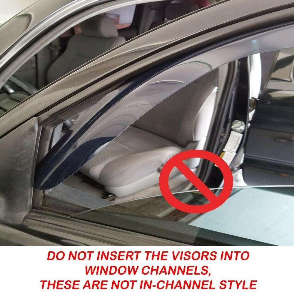 For 2008-2012 Chevy Malibu 4pcs Smoke Acrylic Window Sun Rain Visors Wind Guard