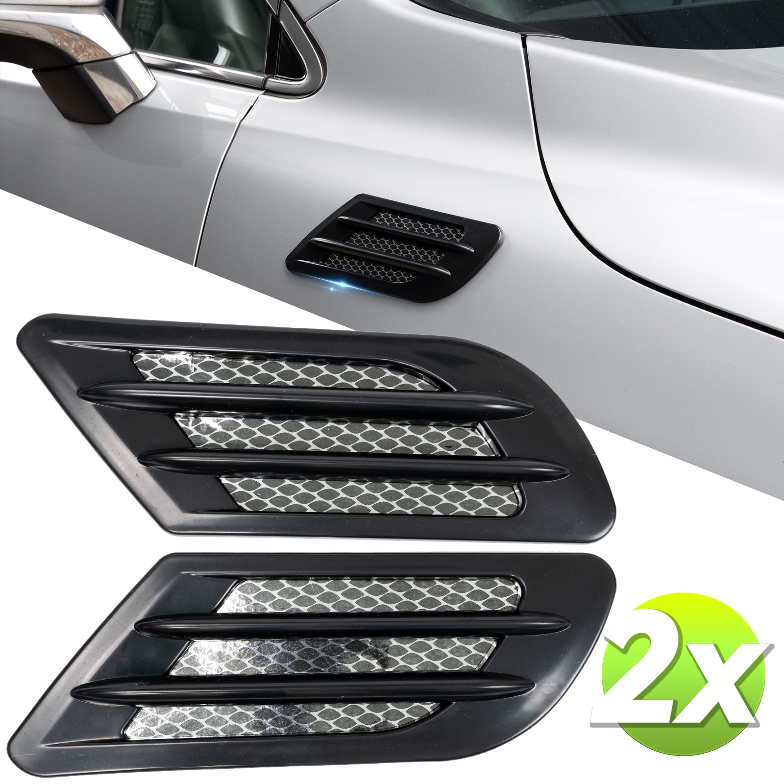 Car Universal Air Flow Fender Side Intake Vent Decor Decoration Sticker Grille