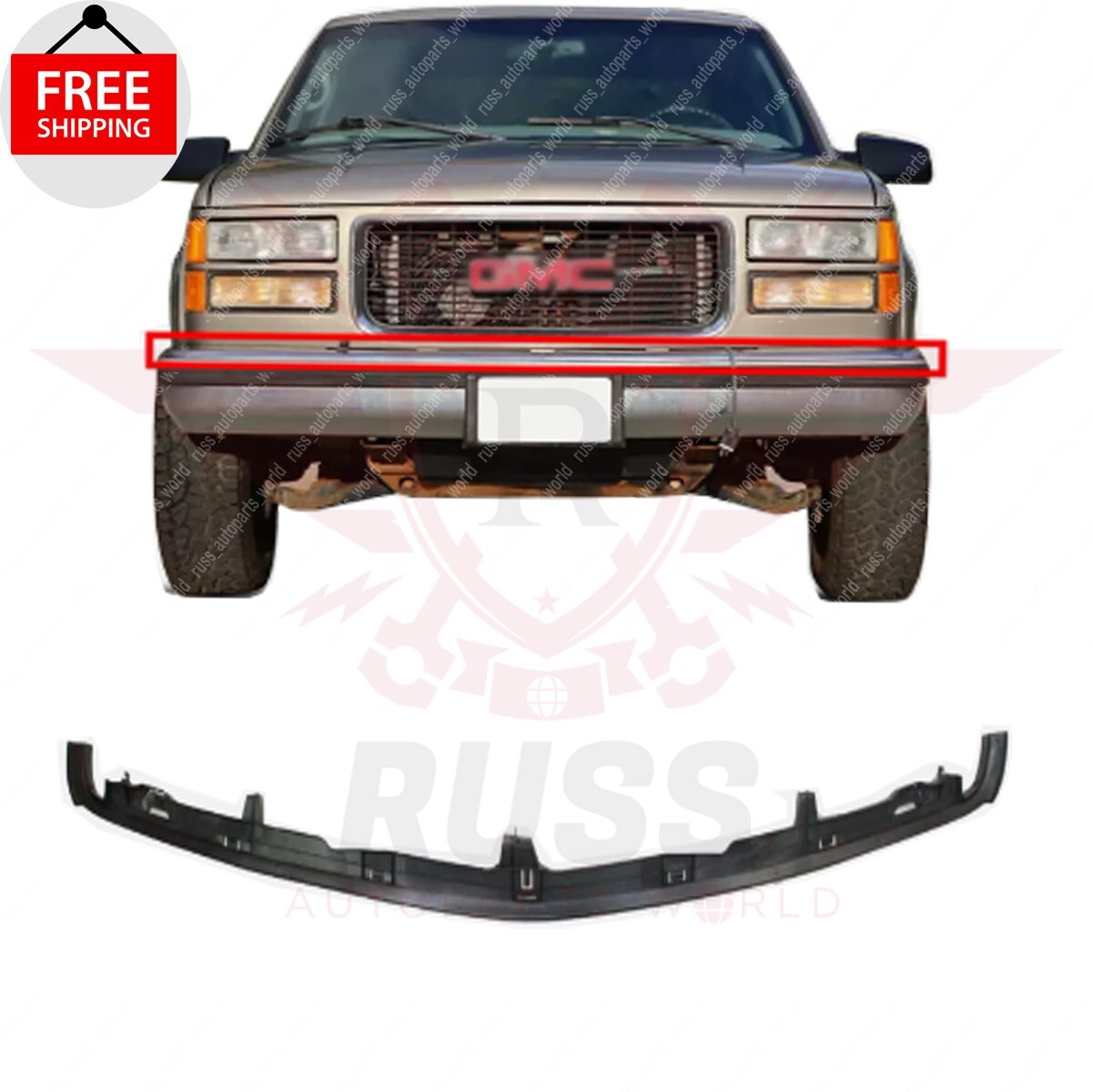 New Front Bumper Filler Trim For 1994-2000 Chevrolet C2500 / 1994-2000 GMC C2500