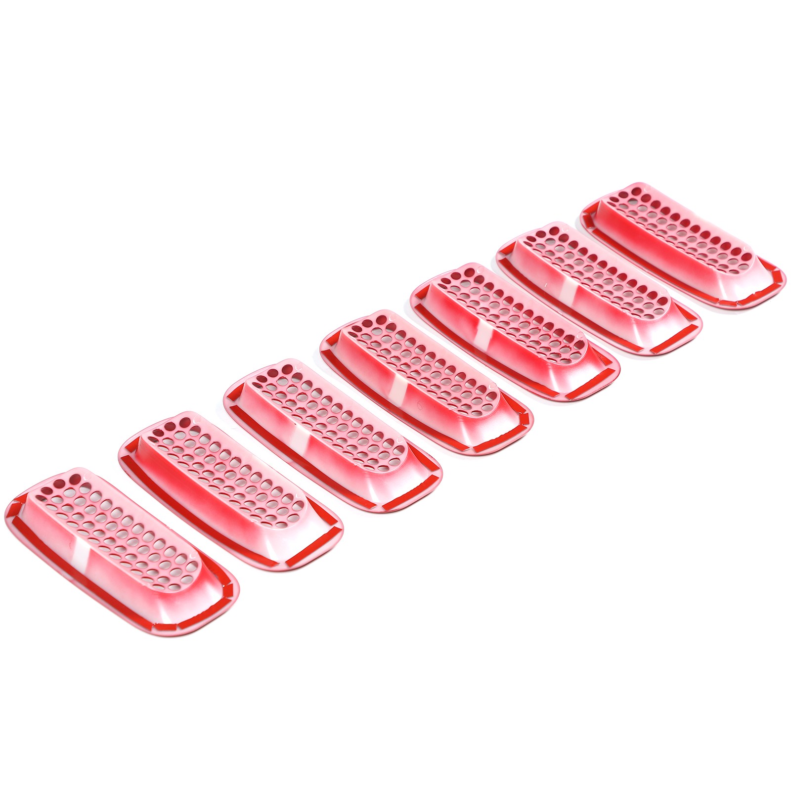 Red Front Bumper Grille Insert Honeycomb Mesh Kits For Hummer H3 2005-2009 7PCS