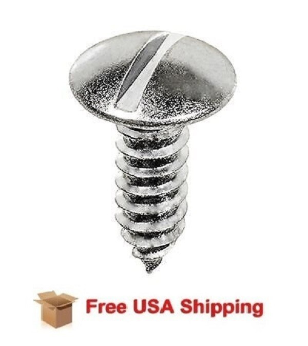 License Plate Screw #14 X 3/4 Slotted Truss Head Zinc (Qty: 25pcs)
