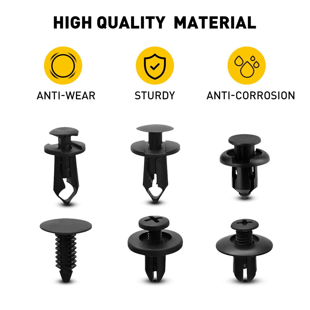 190Pcs Bumper Fastener Clips Auto Car Hole Plastic Rivets Retainer Fender Push P