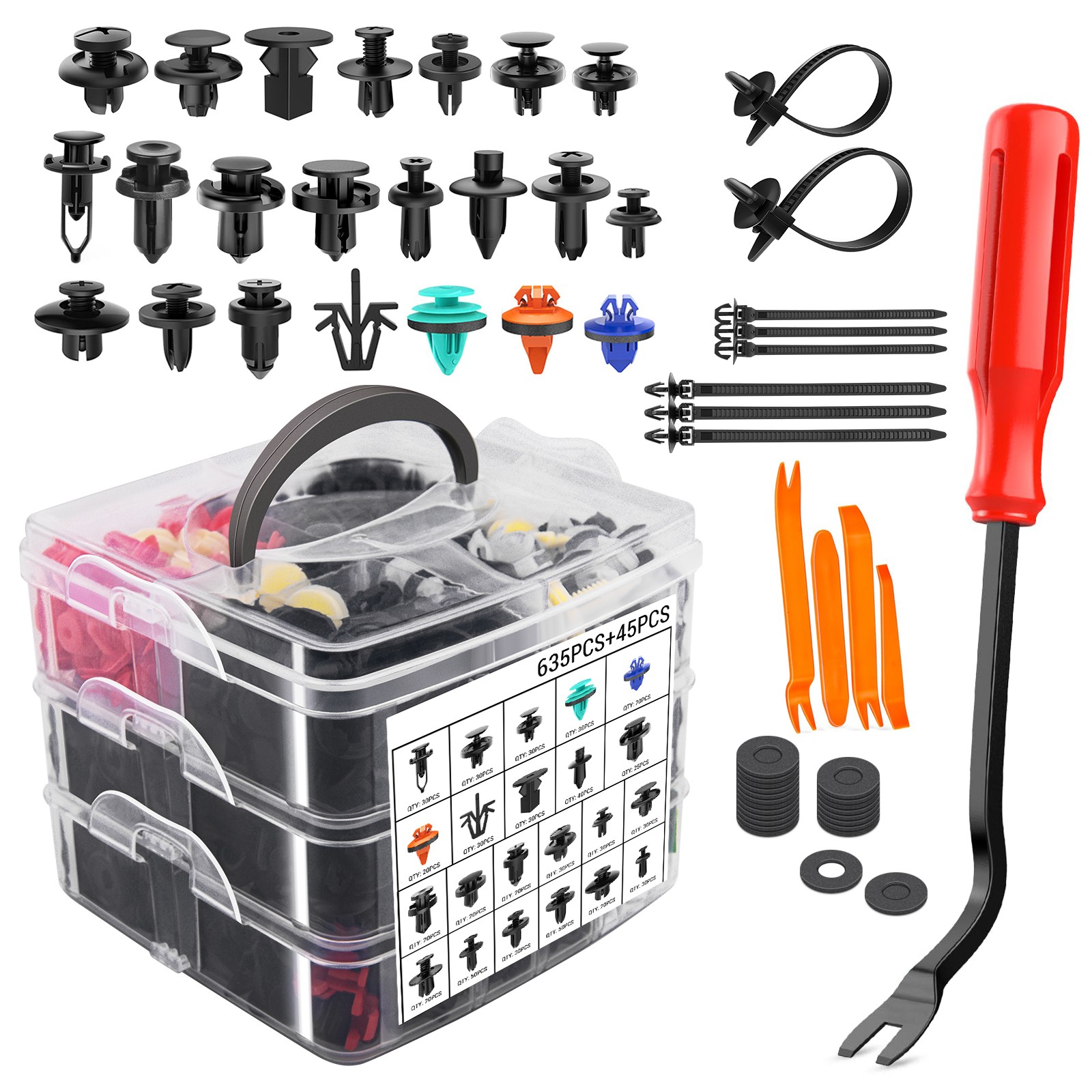 680Pcs Car Push Retainer Clips Door Panel Trim Clamp Fastener Clips Moulding Set