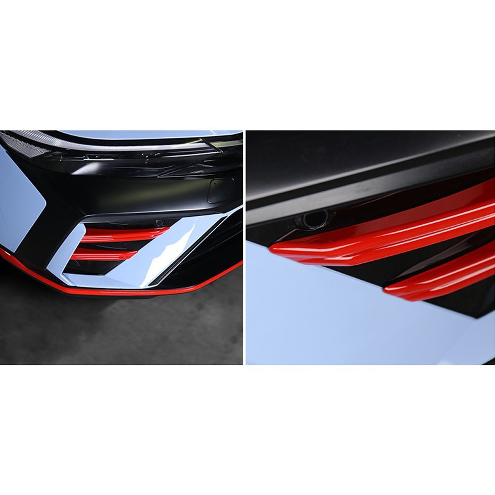 Red Front Bumper Side Cover Trim Stripes For Hyundai Elantra N N-Line 2024-2026