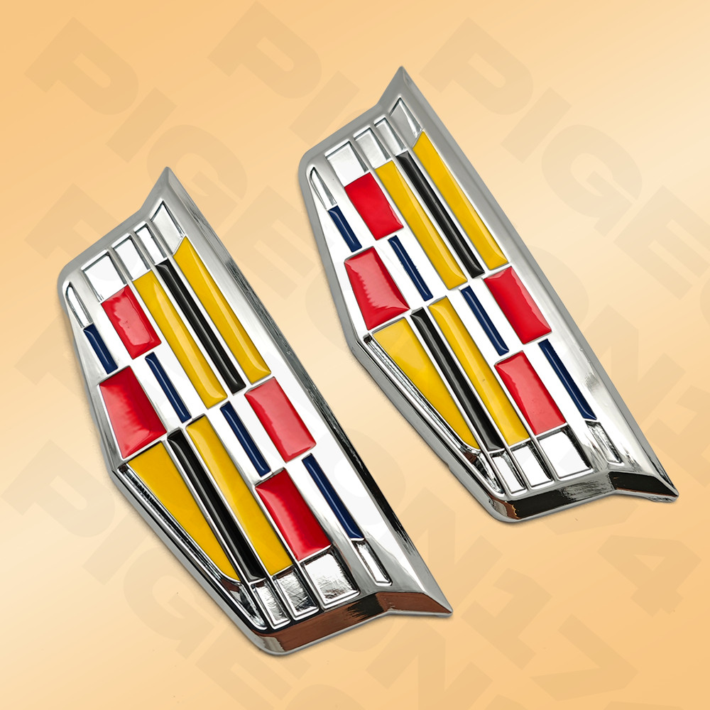 2PC Fender Marker Side Body Badge Chrome Emblem Decoration For Sport V Universal