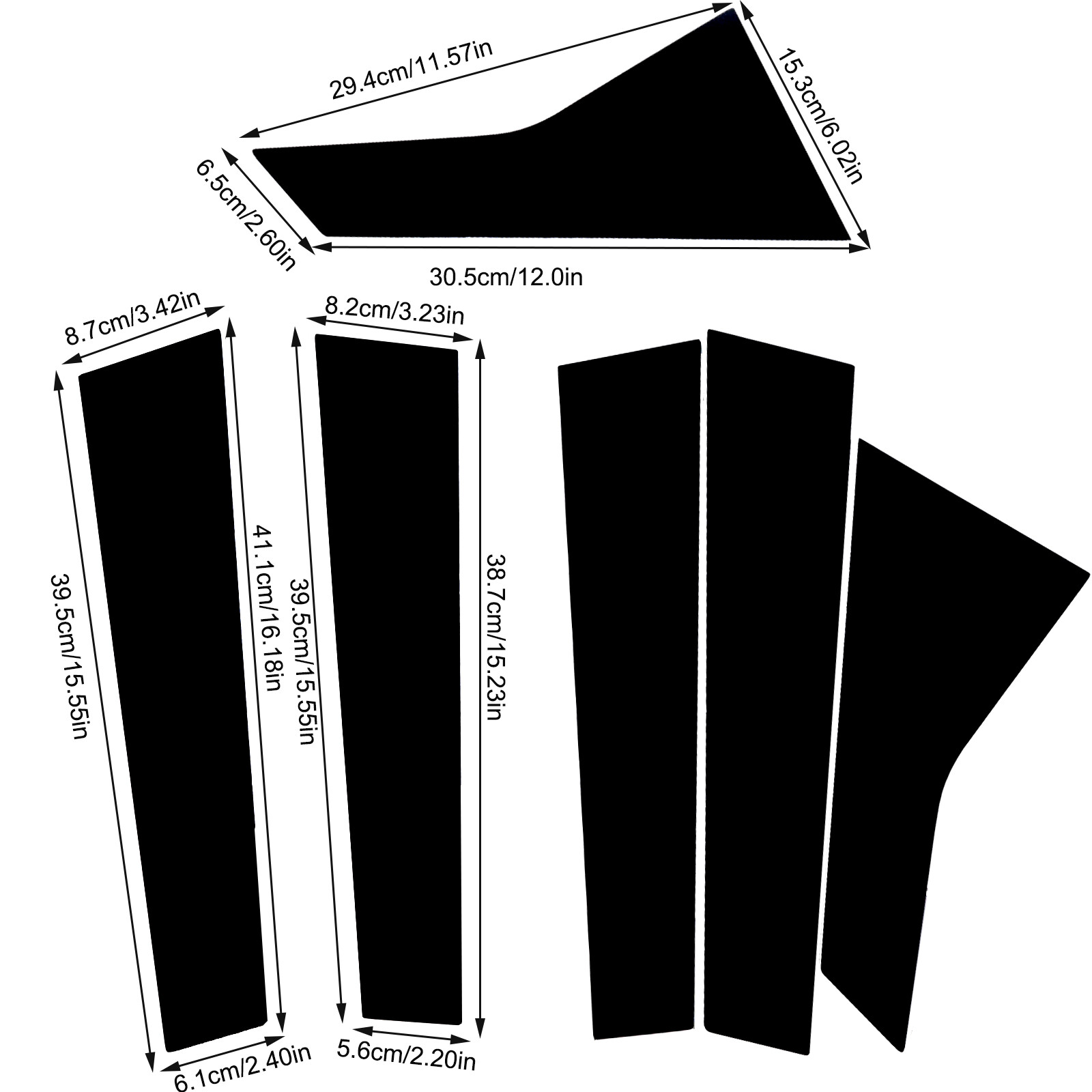6pcs Glossy Black Pillar Post for 2018-2021 Honda Accord Window Door Trim Cover
