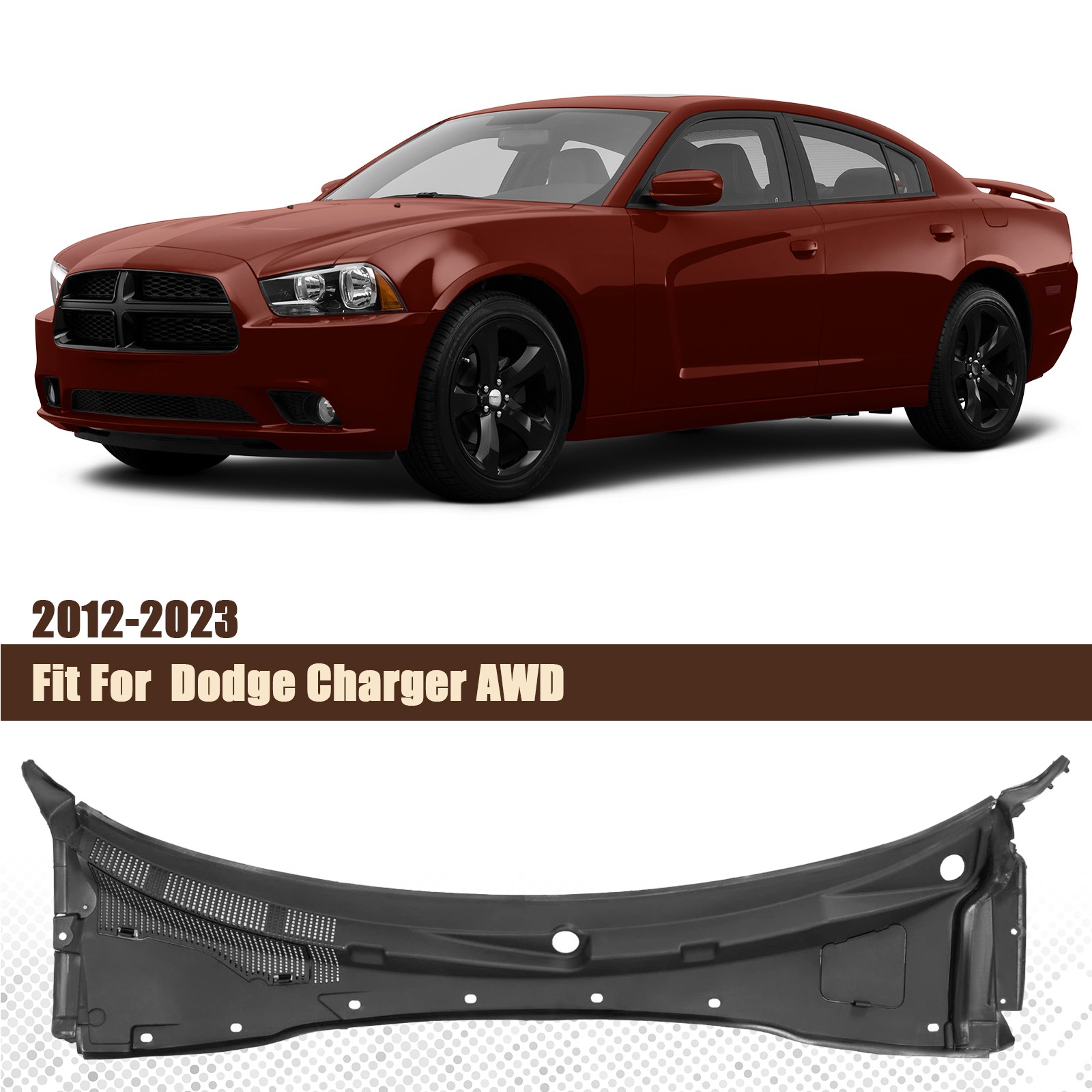 Windshield Wiper Cowl Panel Cover Grille For 2012-2023 Dodge Charger AWD