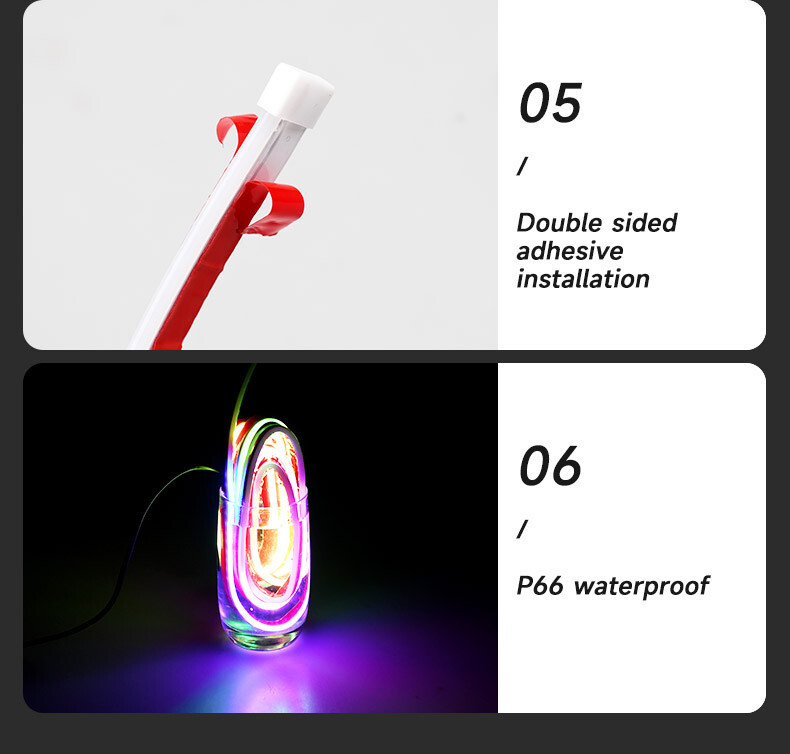 RGB LED Strip Car Hood Light Daytime Running Decoration Lights Turn Signal Lamp