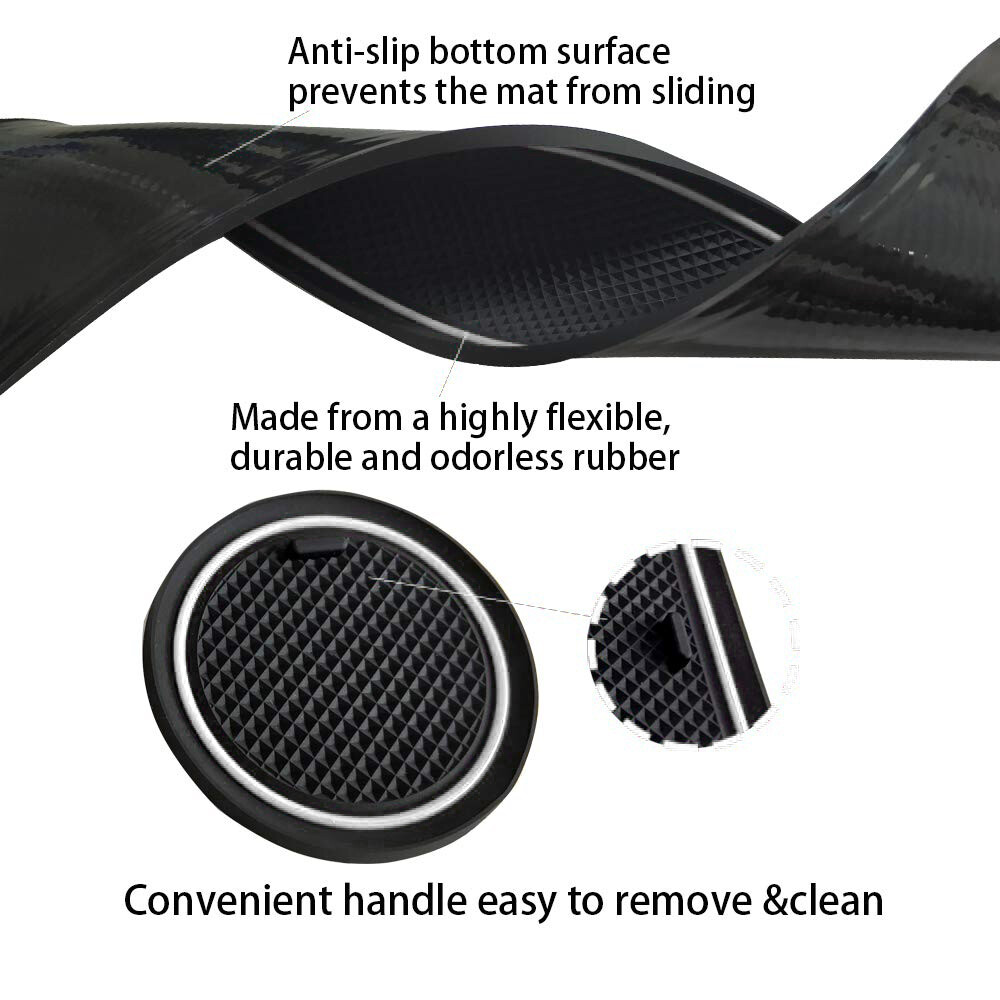 Liner Inserts 2015-2020 for Ford F-150 Cup Holder Door Center Console Mats White