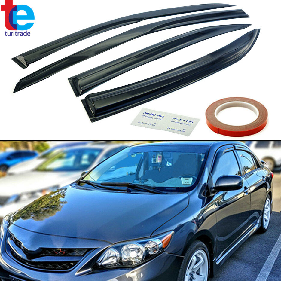 For 2009-2013 Toyota Corolla Window Vent Visor Rain Guard Deflector 4pcs Acrylic