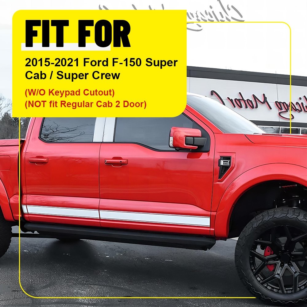 Chrome Pillar Post Door Window Trim Cover Set For Ford F150 Super Cab/Crew 15-21