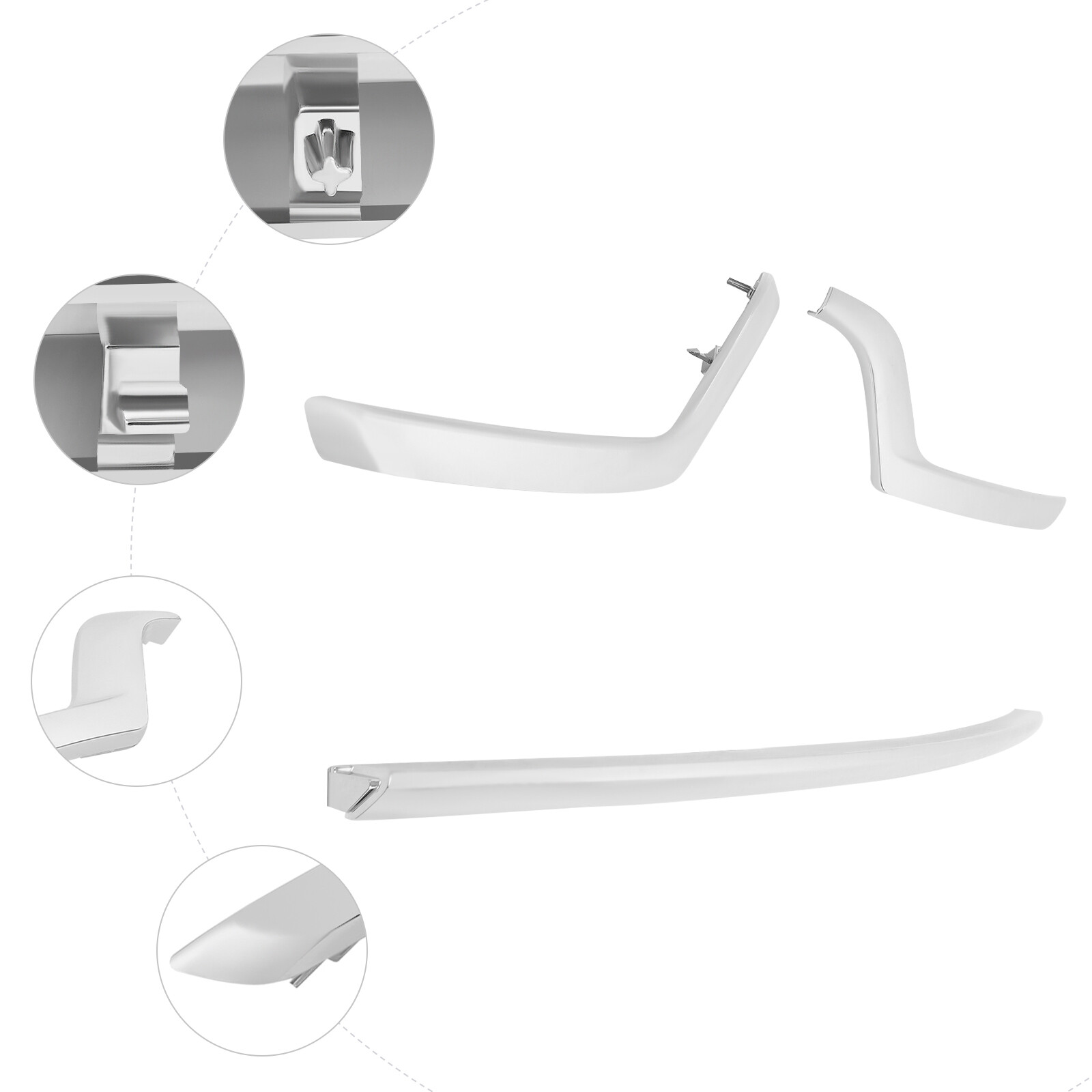 Front Lower Bumper Trim Moldings Kit For 2018-2019 Ford Explorer