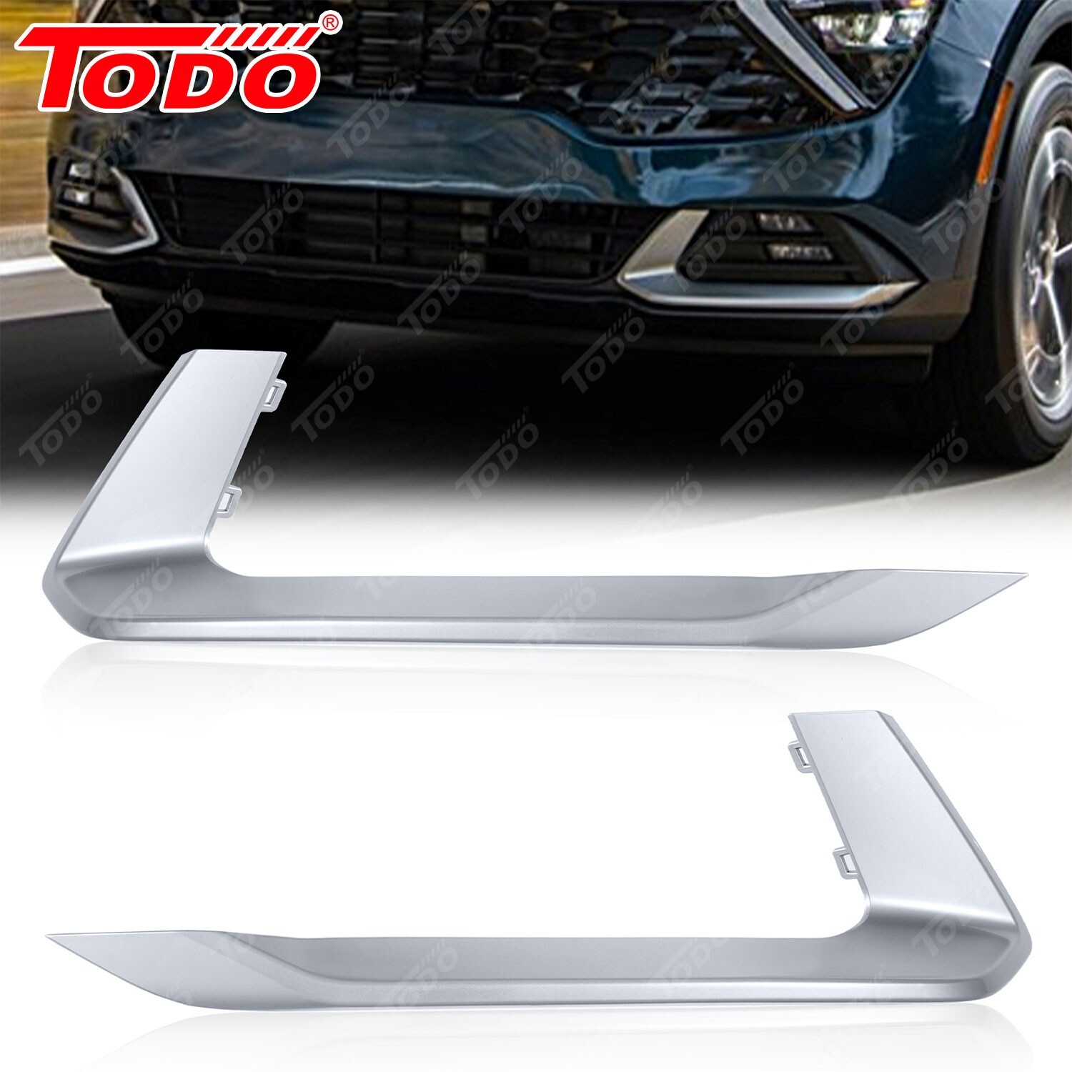 Fits Kia Sportage 2023-2024 Front Fog Light Cover Molding Trim 2PCS Gray