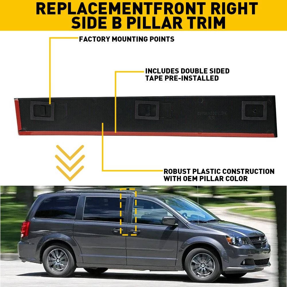 Door Applique Front Right RH Pillar B Trim Molding for 2008-2020 Dodge Chrysler