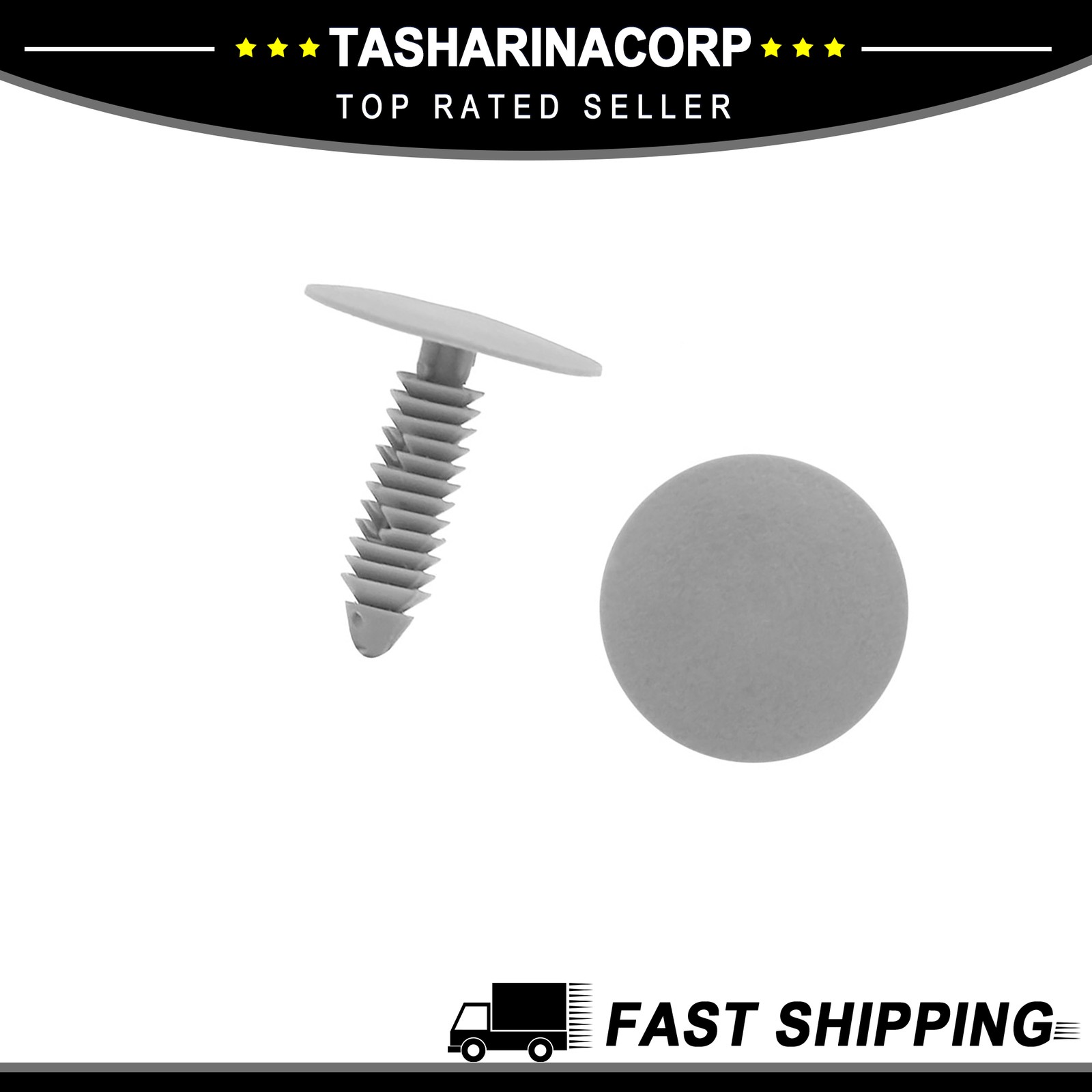 50Pcs 7mm Hole Push Type Rivet Fastener Door Bumper Pin Clips Gray