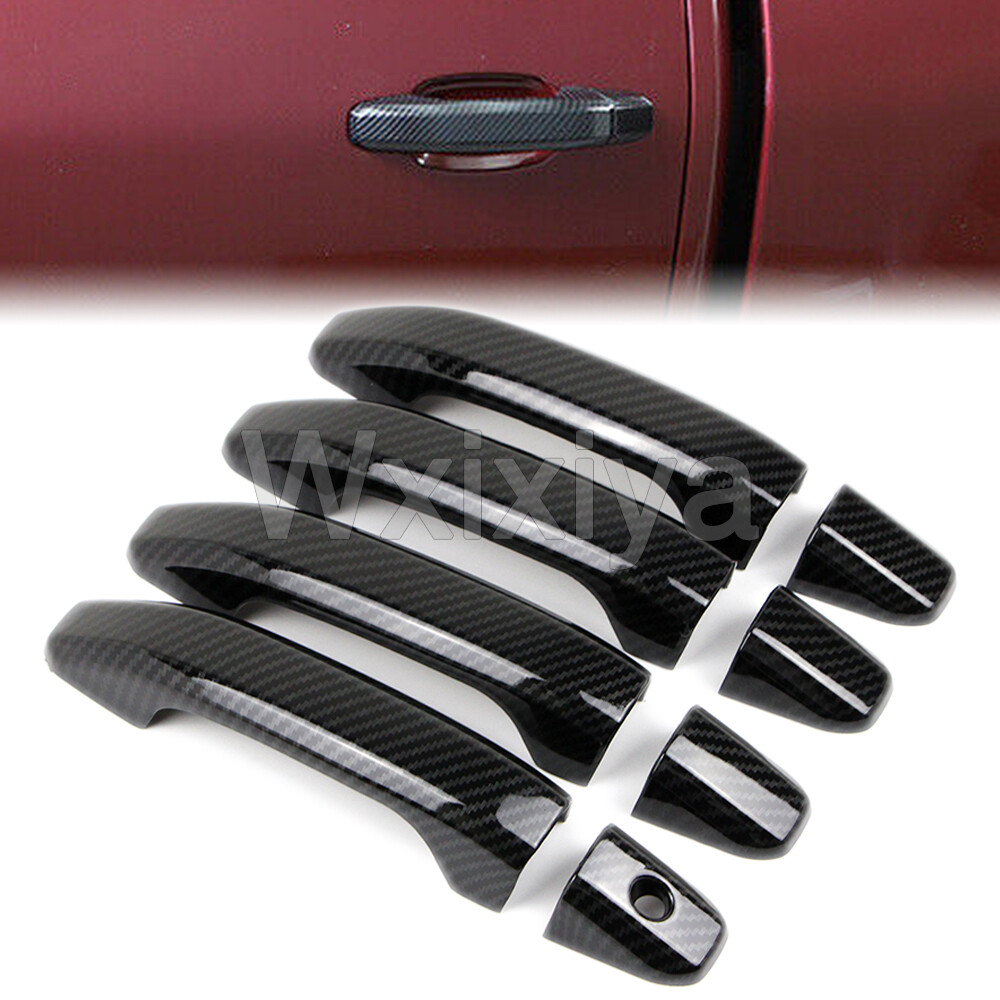 4x Side Door Handle Cover Cap For GMC Yukon XL 2015-2019 Carbon Fiber Mode Trim