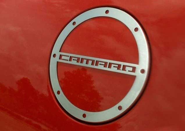 2010-2018 Chevy Camaro Polished Stainless Steel Gas Cap Fuel Door Cover Trim