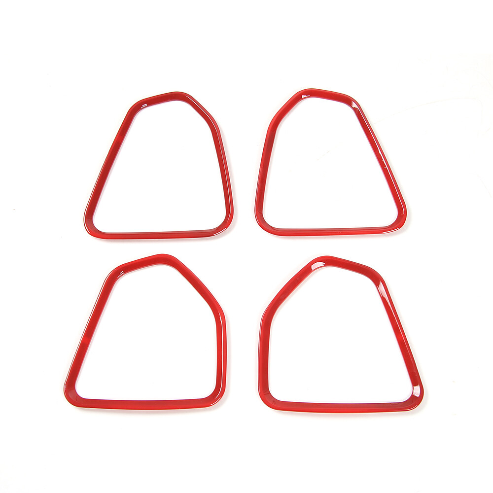 4pcs Door Speaker Decor Ring Trim Cover Frame for Jeep Compass 2017-2022 Red