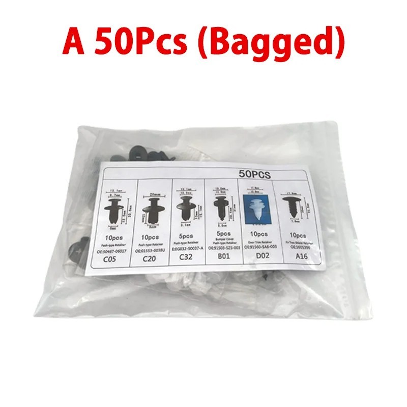 100PCs Car Body Rivet Push Pin Plastic Fastener Retainer Bumper Fender Trim Clip